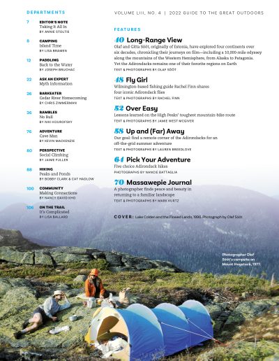 Guide to the Great Outdoors 2022 Table of Contents