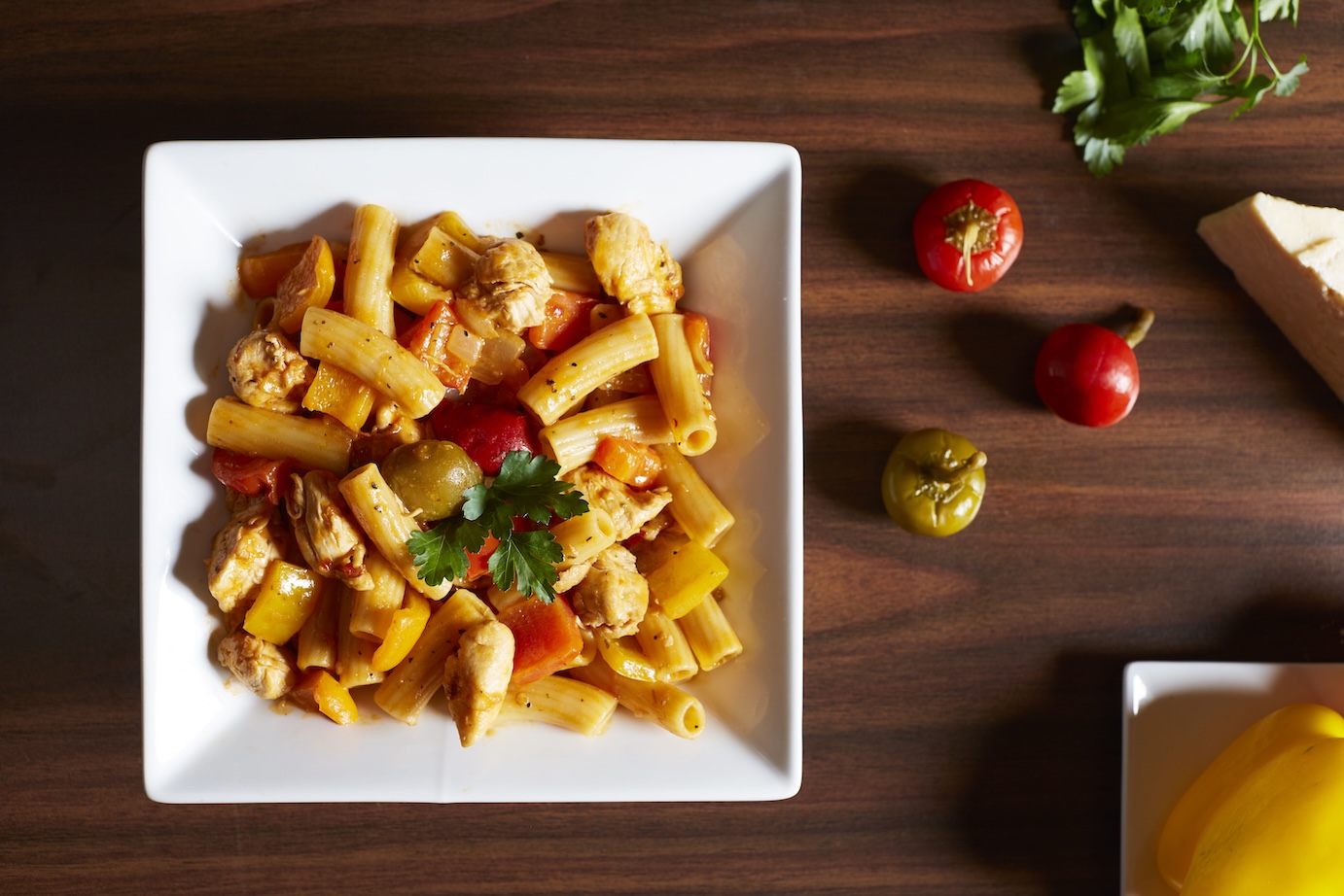 A plate of Chicken Riggies from Frankie's Taste of Italy, in Old Forge