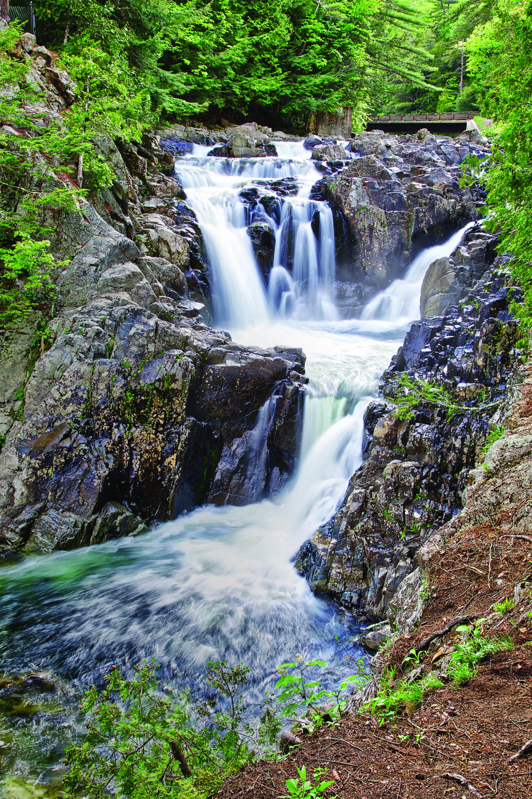 Split Rock Falls, in Elizabethtown, in spring